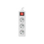 Lanberg Cable Power Strip 3M 3X French Outlets with Switch, Quality-Grade Copper , PS1-03E-0300-W