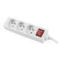 Lanberg Cable Power Strip 3M 3X French Outlets with Switch, Quality-Grade Copper , PS1-03E-0300-W