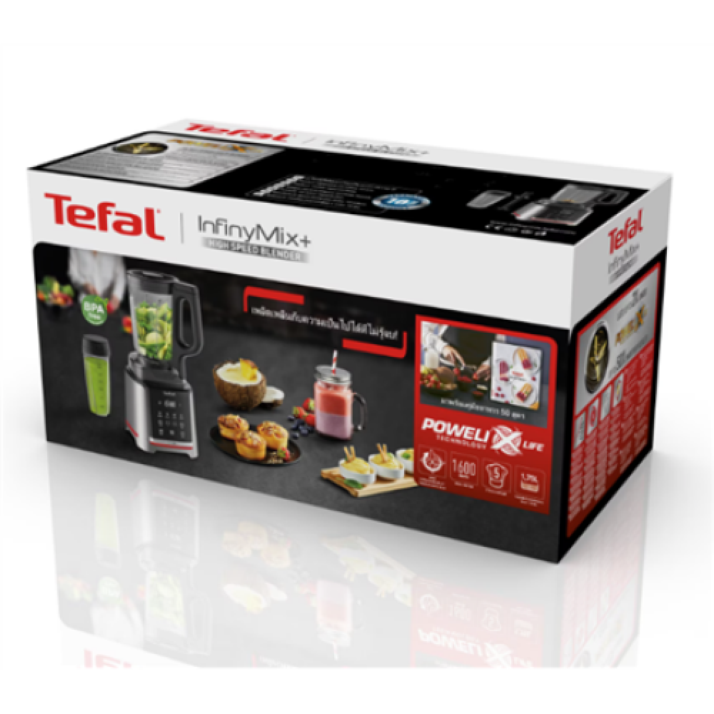 TEFAL , Blender , Infiny Mix+ BL91HD31 , Tabletop , 1600 W , Jar material Tritan , Jar capacity 2.6 L , Ice crushing , Stainless Steel/Black
