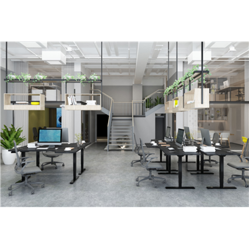 Electrically Height-Adjustable Table Frame, dual motor, 3 levels , 62-127 cm , Black