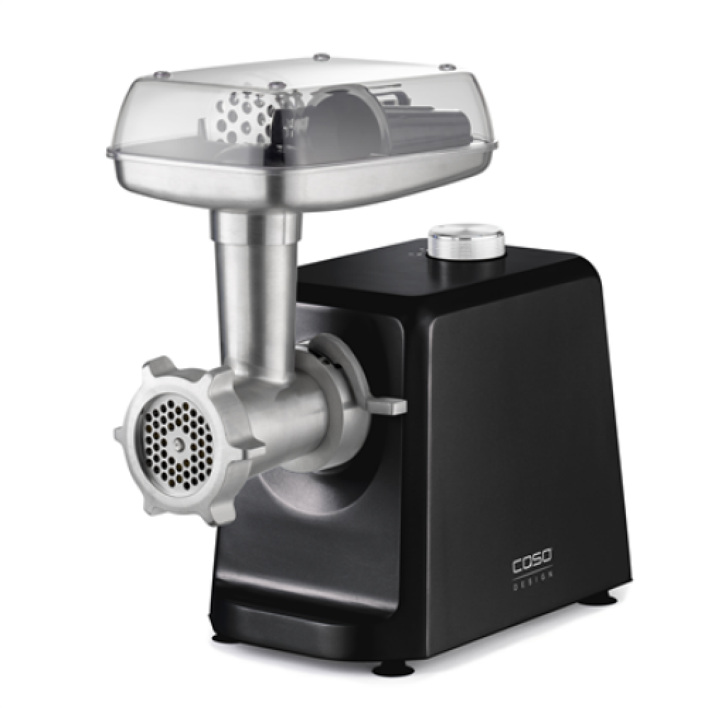 Caso , Meat Mincer , FW 2500 , Black , 2500 W , Number of speeds 2 , Throughput (kg/min) 2.5 , 3 stainless steel cutting plates (3 mm, 5 mm and 8 mm), Sausage filler, Cookie attachment with 4 moulds, Stuffer