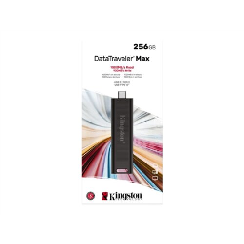 Kingston , USB Flash Drive , DataTraveler Max , 256 GB , USB 3.2 Gen 2 Type-C , Black