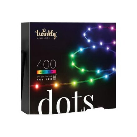 Twinkly,Dots Smart LED Lights 400 RGB (Multicolor), 20m, Transparent wire,RGB -16M+ colors