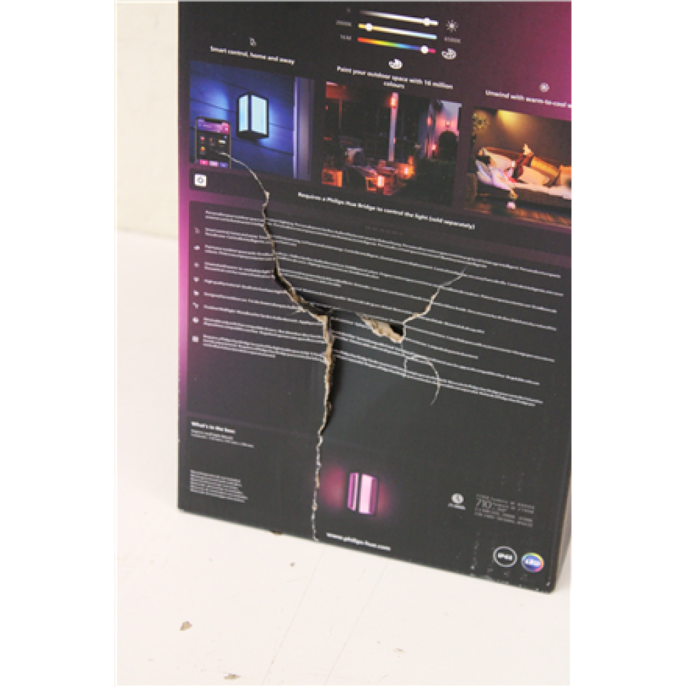 SALE OUT. Philips Hue WCA Impress Outdoor Wall Lantern , Philips Hue WCA Impress Outdoor Wall Lantern , 8 W , 2000-6500 Hue White Colour Ambiance , DAMAGED PACKAGING
