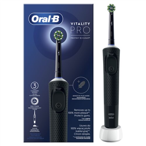 Oral-B , Electric Toothbrush , D103 Vitality Pro , Rechargeable , For adults , Number of brush heads included 1 , Number of teeth brushing modes 3 , Black