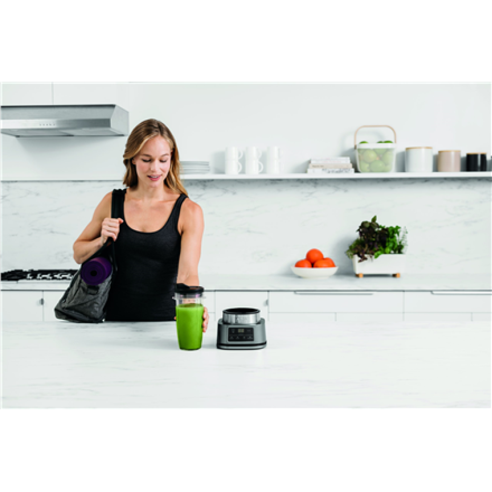 NINJA , Blender 2-in-1 with Smart Torque and Auto-iQ , CB100EU , Tabletop , 1100 W , Jar material Plastic , Jar capacity 0.7 L , Ice crushing , Silver