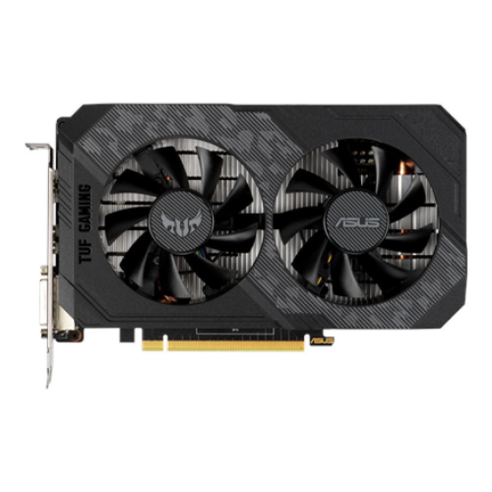 Asus TUF-GTX1650-O4GD6-GAMING NVIDIA 4 GB GeForce GTX 1650 GDDR6 PCI Express 3.0 Cooling type Active Processor frequency 1410 MHz DVI-D ports quantity 1 HDMI ports quantity 1