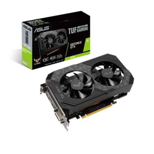 Asus TUF-GTX1650-O4GD6-GAMING NVIDIA 4 GB GeForce GTX 1650 GDDR6 PCI Express 3.0 Cooling type Active Processor frequency 1410 MHz DVI-D ports quantity 1 HDMI ports quantity 1