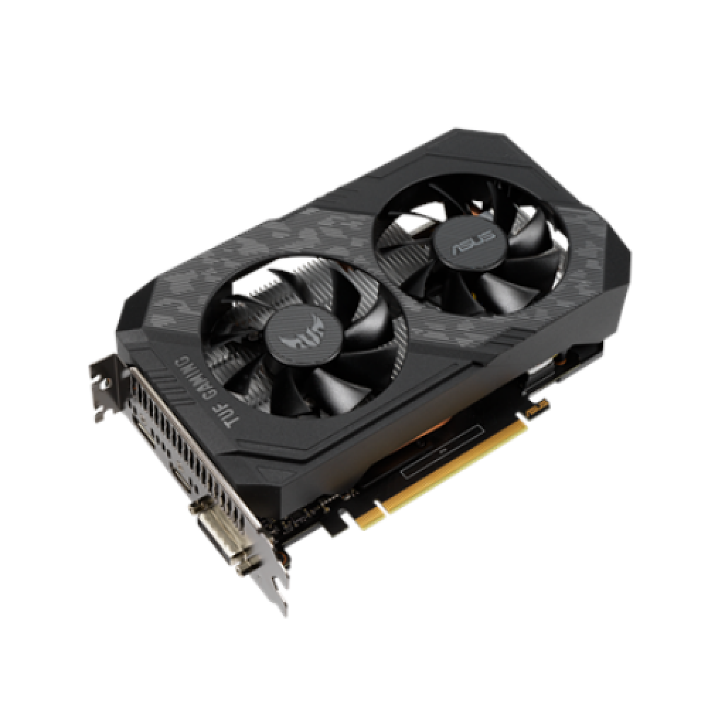 Asus TUF-GTX1650-O4GD6-GAMING NVIDIA 4 GB GeForce GTX 1650 GDDR6 PCI Express 3.0 Cooling type Active Processor frequency 1410 MHz DVI-D ports quantity 1 HDMI ports quantity 1