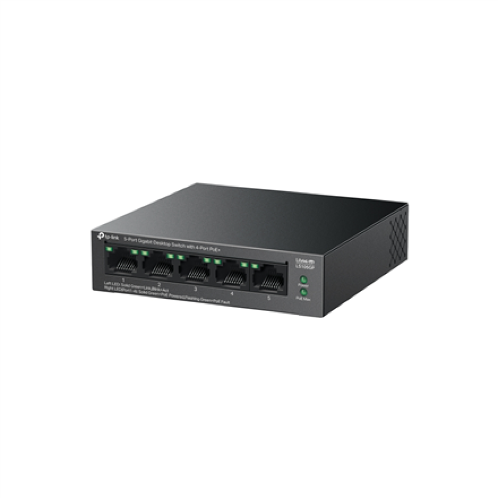 TP-LINK , 5-Port Gigabit Desktop Switch with 4-Port PoE+ , LS105GP , Unmanaged , Desktop