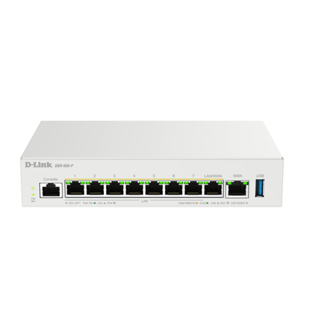 D-Link , Wireless router , DBR-600-P/E , 10/100/1000 Mbit/s , Ethernet LAN (RJ-45) ports 8 , Mesh Support Yes , MU-MiMO No , No mobile broadband