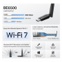 TP-LINK BE6500 Tri-Band Wi-Fi 7 High Gain Wireless USB Adapter , Archer TBE400U Plus , 2.4 GHz, 5 GHz, 6 GHz , 802.11ax , MU-MiMO No , no PoE , Antenna type High-Gain Tri-Band