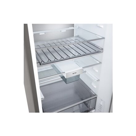 LG Refrigerator , GBBSJ1CCPY , Energy efficiency class C , Free standing , Combi , Height 186 cm , Fridge net capacity 220 L , Freezer net capacity 113 L , Display , 34 dB , Prime Silver