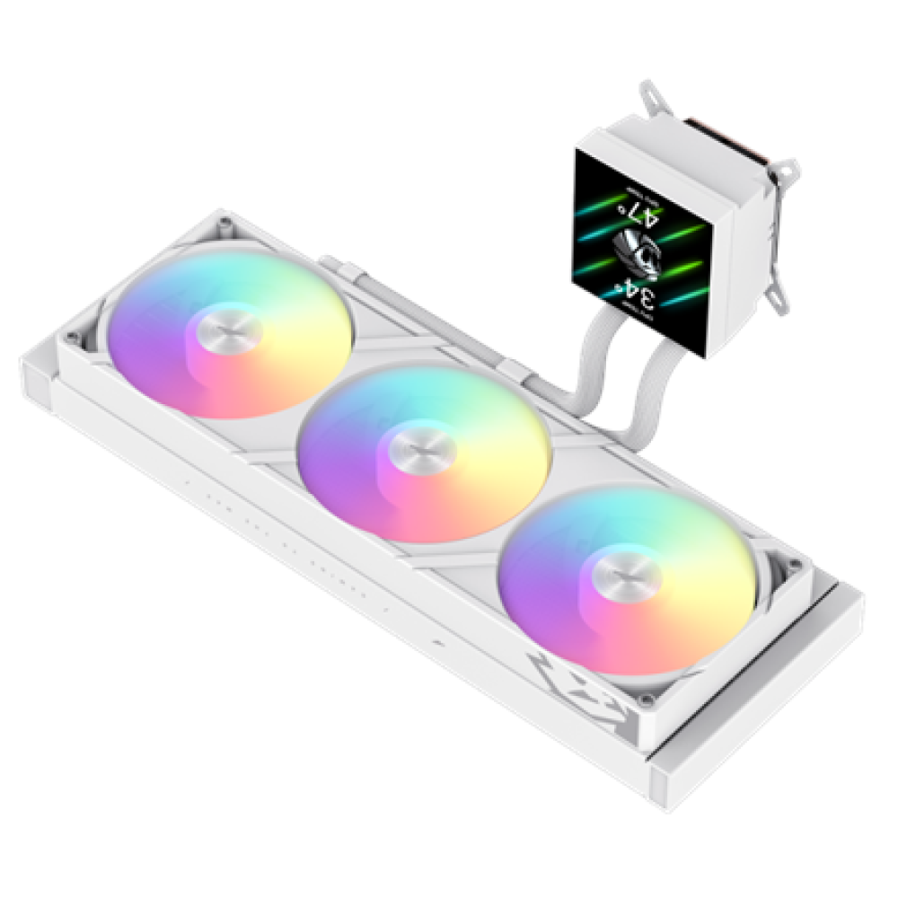 Gamemax CPU Liquid Cooler , GLACIER 360 LCD WH , White