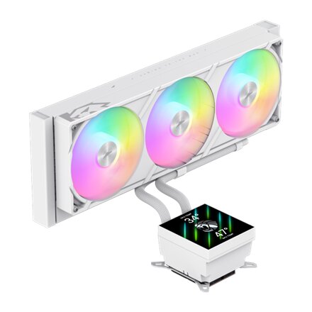 Gamemax CPU Liquid Cooler , GLACIER 360 LCD WH , White