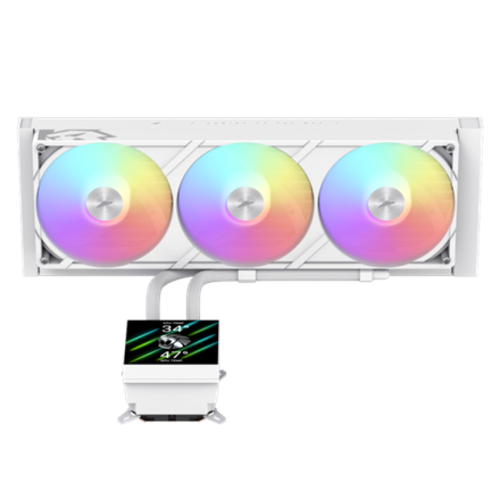Gamemax CPU Liquid Cooler , GLACIER 360 LCD WH , White
