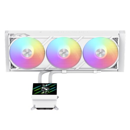 Gamemax CPU Liquid Cooler , GLACIER 360 LCD WH , White