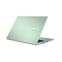 Asus Vivobook S 14 M3402QA-KM071W Brave Green 14 OLED 2.8K Anti-glare AMD Ryzen 5 5600H 8 GB DDR4 on board SSD 512 GB AMD Radeon Graphics Windows 11 Home 802.11ax Bluetooth version 5.0 Keyboard language English Keyboard backlit Warranty 24 month(s) Batter