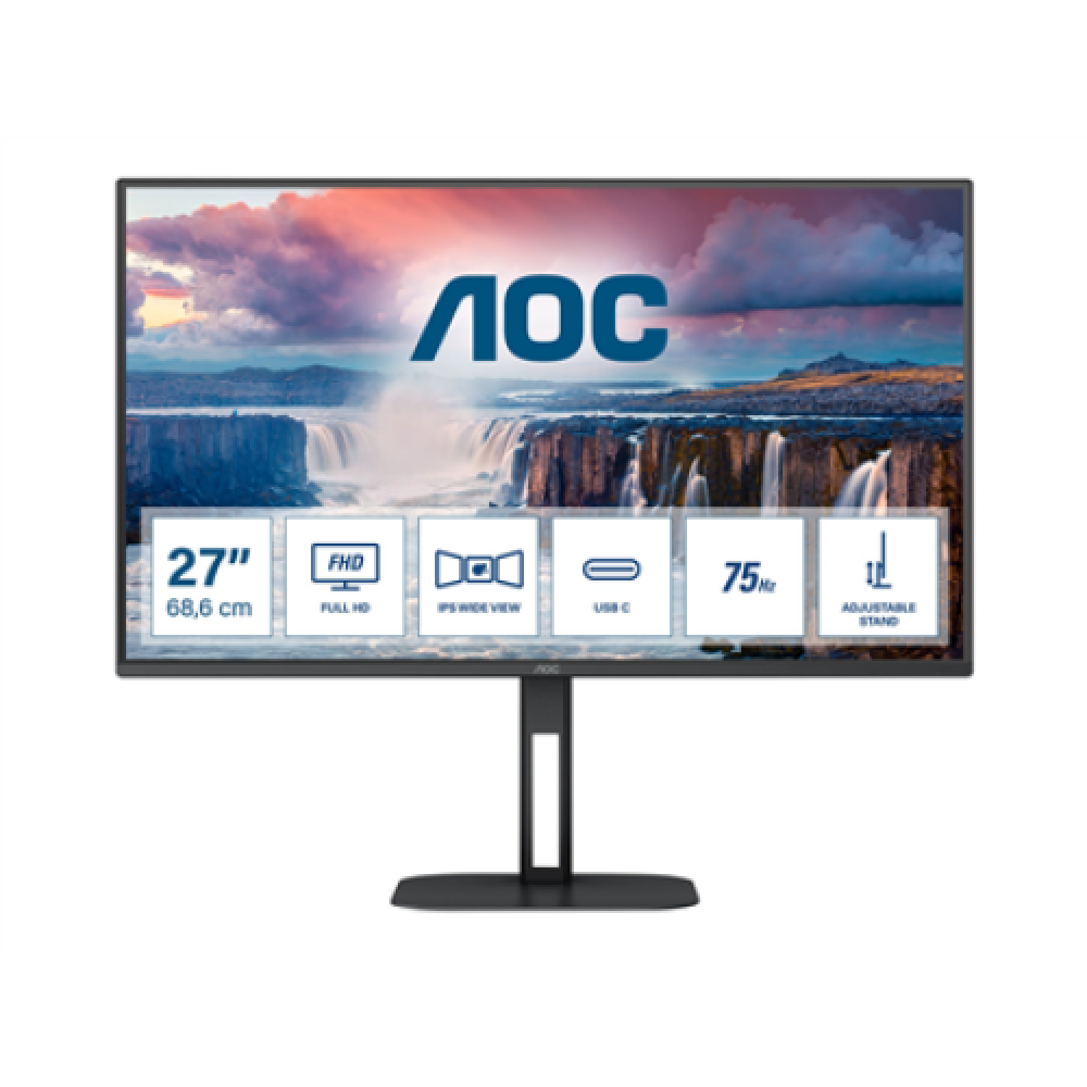 AOC , 27V5C 27 IPS Monitor 1920x1080/16:9/300cd/m2/1ms DP, HDMI, USB, Headphone out