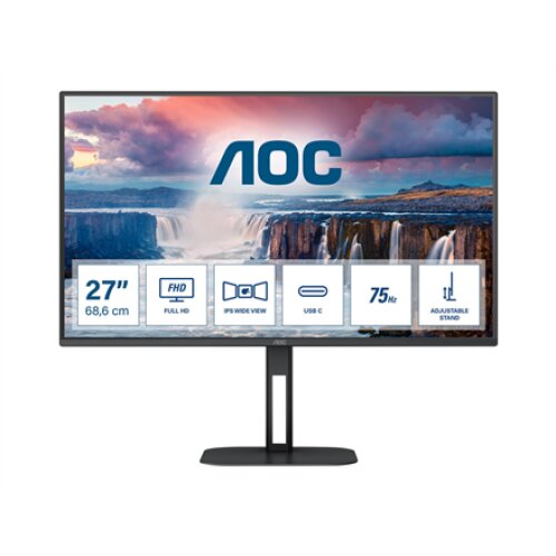 AOC , 27V5C 27 IPS Monitor 1920x1080/16:9/300cd/m2/1ms DP, HDMI, USB, Headphone out