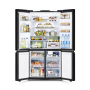 Hitachi Refrigerator R-WB640VRU0X (MGW) Energy efficiency class F, Free standing, Side by side, Height 184 cm, No Frost system, Fridge net capacity 395 L, Freezer net capacity 151 L, Glass White, Vacuum compartment