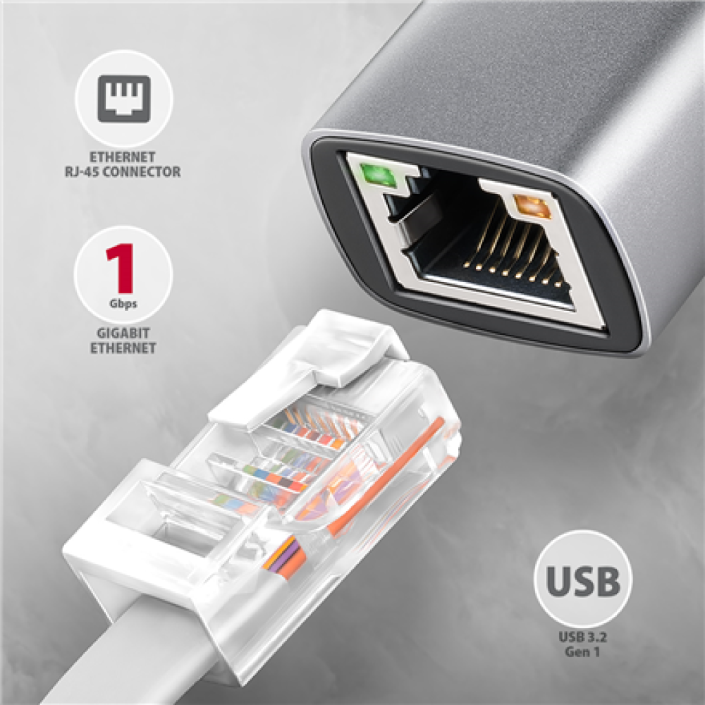 AXAGON , ADE-TXPD USB-C Gigabit Ethernet Adapter with PD 100W