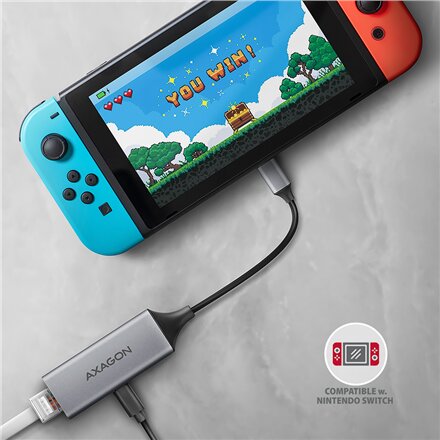 AXAGON , ADE-TXPD USB-C Gigabit Ethernet Adapter with PD 100W