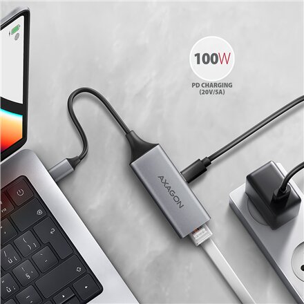 AXAGON , ADE-TXPD USB-C Gigabit Ethernet Adapter with PD 100W