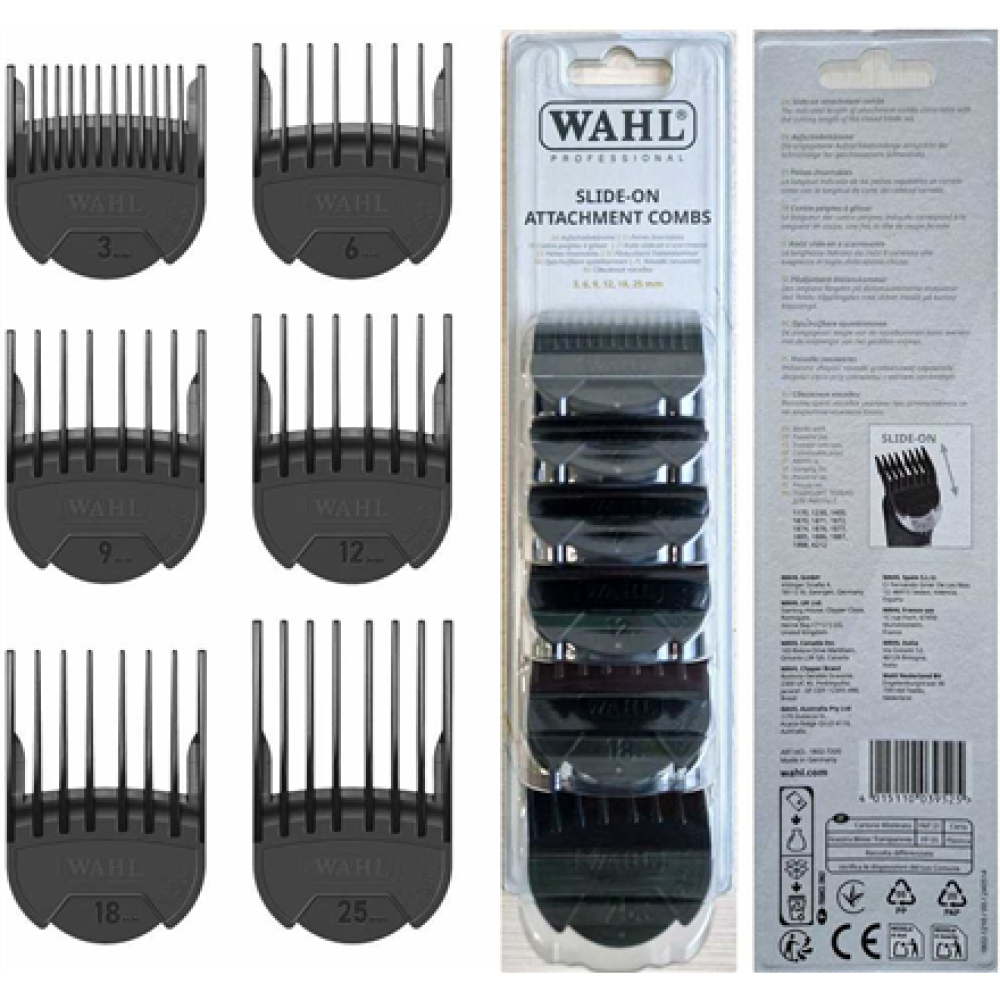 WAHL , Attachment Comb Set (3/6/9/12/18/25 mm), 6 pcs , 1802-7200