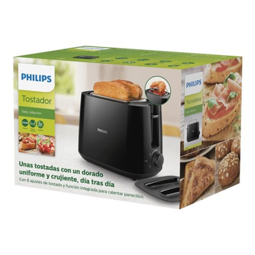 Philips , Daily collection toaster , HD2582/90 , Power 830 W , Number of slots 2 , Housing material Plastic , Black