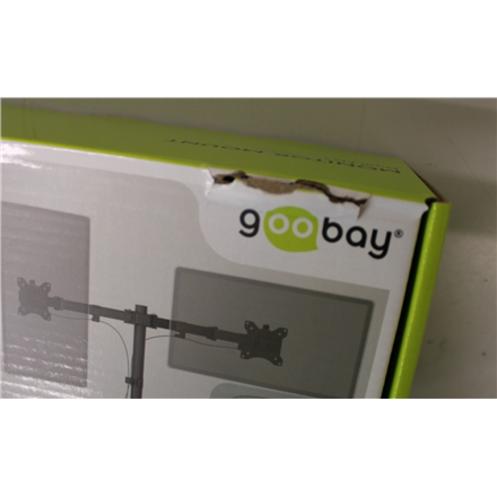 SALE OUT. Goobay Dual Monitor Mount Flex, Black , Goobay Dual Monitor Mount Flex , Swivel, Tilt, Rotation , 17-32 , Maximum weight (capacity) 8 kg , DAMAGED PACKAGING , Black