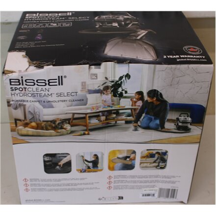 SALE OUT. Bissell SpotClean HydroSteam Select , Bissell Portable Carpet and Upholstery Cleaner , SpotClean HydroSteam Select , Corded operating , Washing function , 1000 W , Black , 24 month(s) , DAMAGED PACKAGING