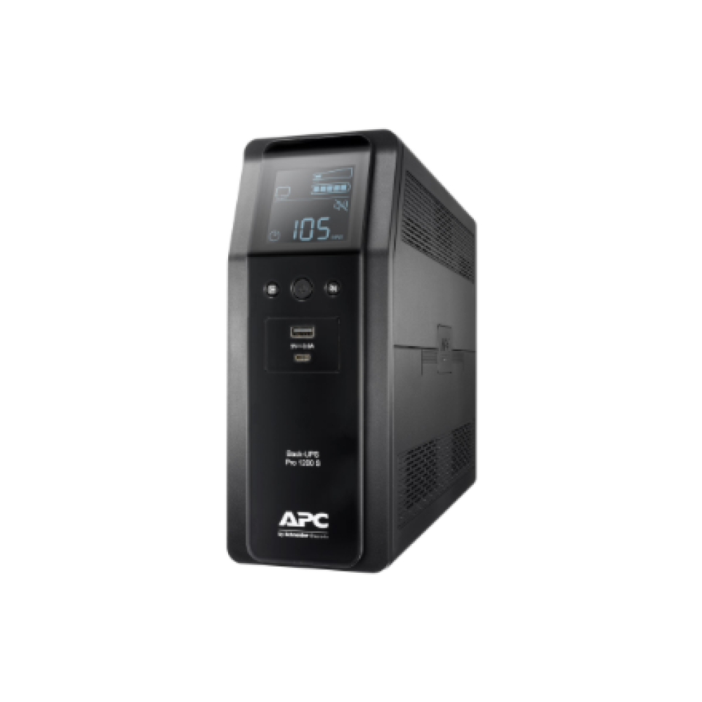 Schneider Electric APC Back-UPS Pro, tower, 230V, 8x IEC C13 outlets, sine wave, AVR, USB Type A+C ports, LCD, user-replaceable battery , BR1200SI , 1200 VA , 720 W