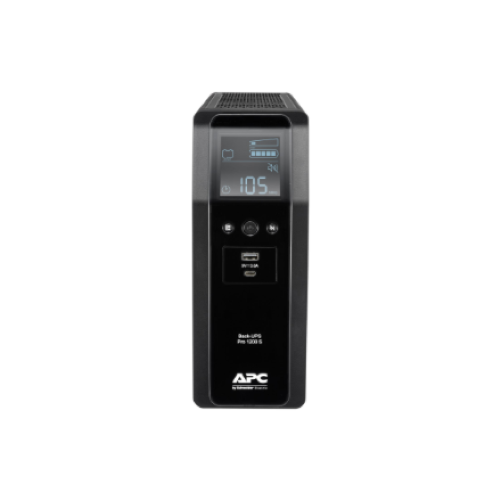 Schneider Electric APC Back-UPS Pro, tower, 230V, 8x IEC C13 outlets, sine wave, AVR, USB Type A+C ports, LCD, user-replaceable battery , BR1200SI , 1200 VA , 720 W