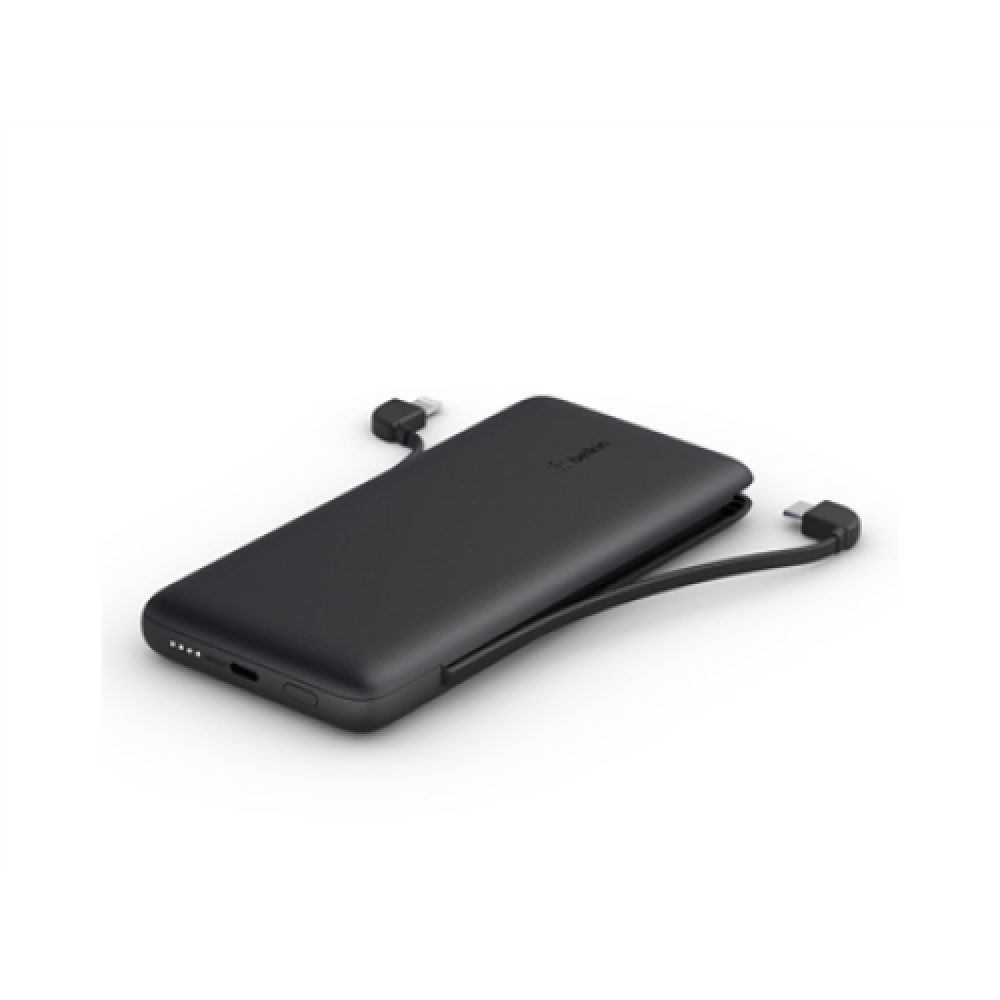 Belkin , BOOST CHARGE Plus Power Bank , 10000 mAh , Integrated LTG and USB-C cables , Black