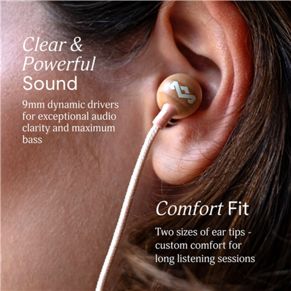 Marley Wired Earbuds , Smile Jamaica , Built-in microphone , USB Type-C , Copper
