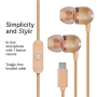 Marley Wired Earbuds , Smile Jamaica , Built-in microphone , USB Type-C , Copper
