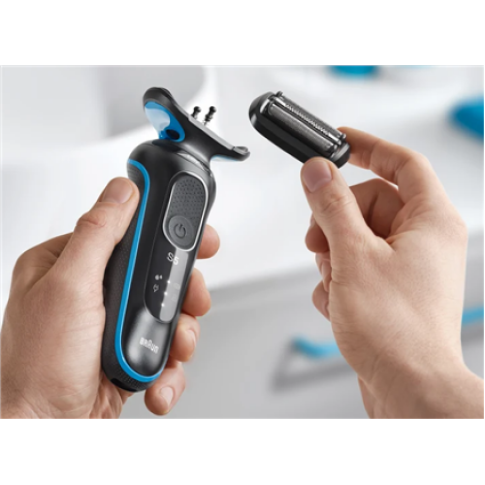 Braun , Shaver , 51-B1000s , Operating time (max) 50 min , Wet & Dry , Black/Blue