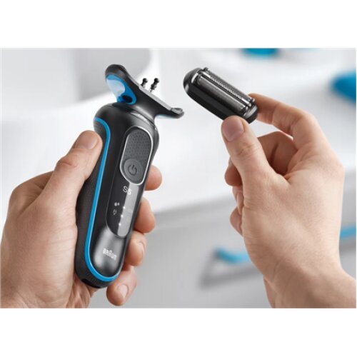 Braun , Shaver , 51-B1000s , Operating time (max) 50 min , Wet & Dry , Black/Blue