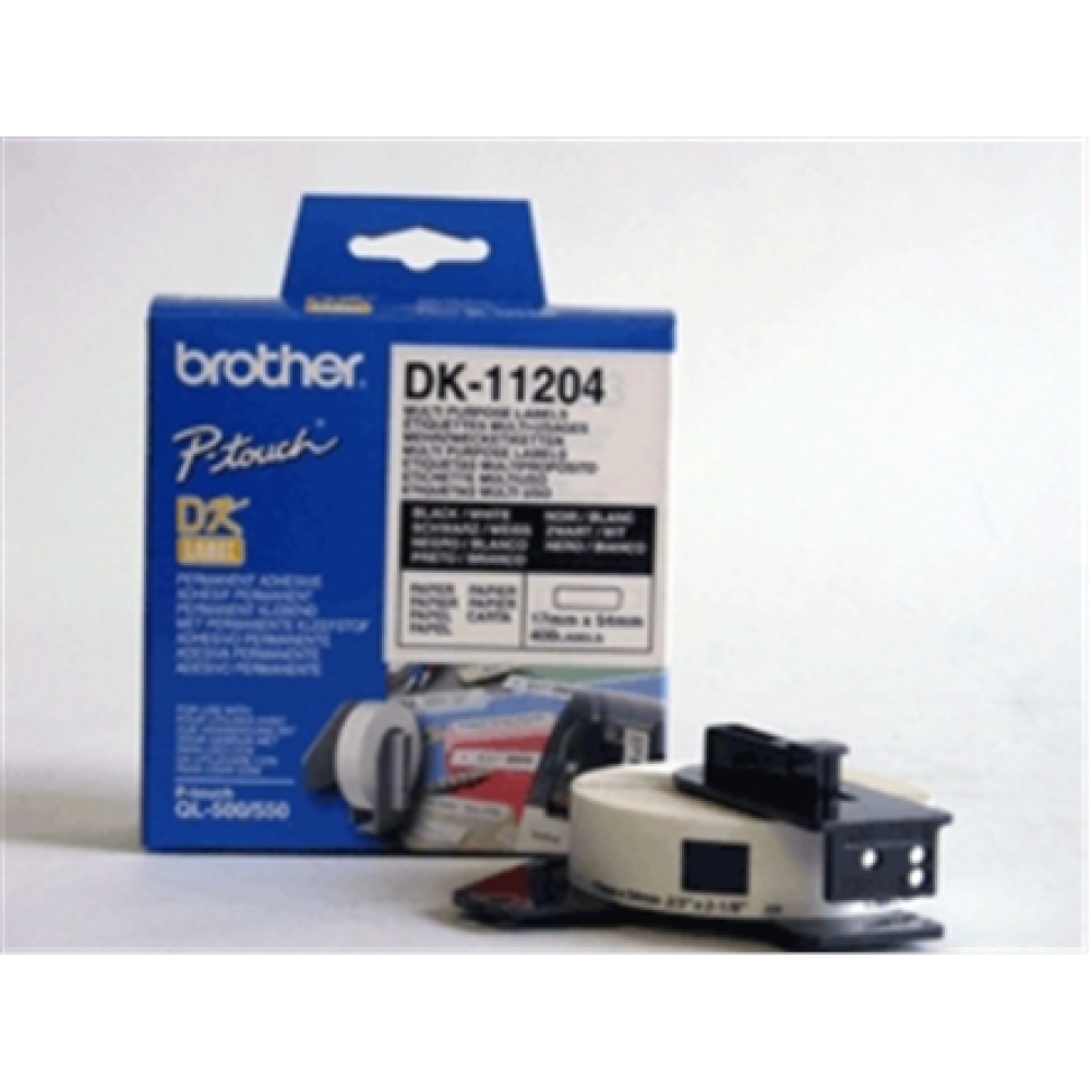 Brother , DK-11204 Multi Purpose Labels , White , DK , 17mm x 54mm