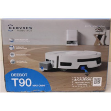 SALE OUT. Ecovacs DEEBOT T90 Max OMNI Vacuum Cleaner,Robot,Wet&Dry,30000Pa,TruEdge 3.0,ZeroTangle 4.0,OZMO Roller 3.0,White+OMNI Auto-Empty , Ecovacs Robot Vacuum Cleaner , DEEBOT T90 Max OMNI , Wet&Dry , Operating time (max) 257 min , 5200 mAh , 
