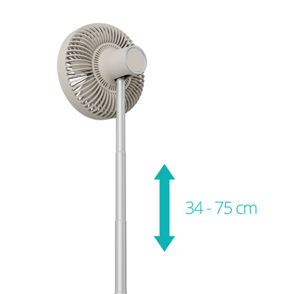 Duux Fan , Rize Flex , Stand Fan , Greige , Diameter 21 cm , Number of speeds 4 , Oscillation , 10 W