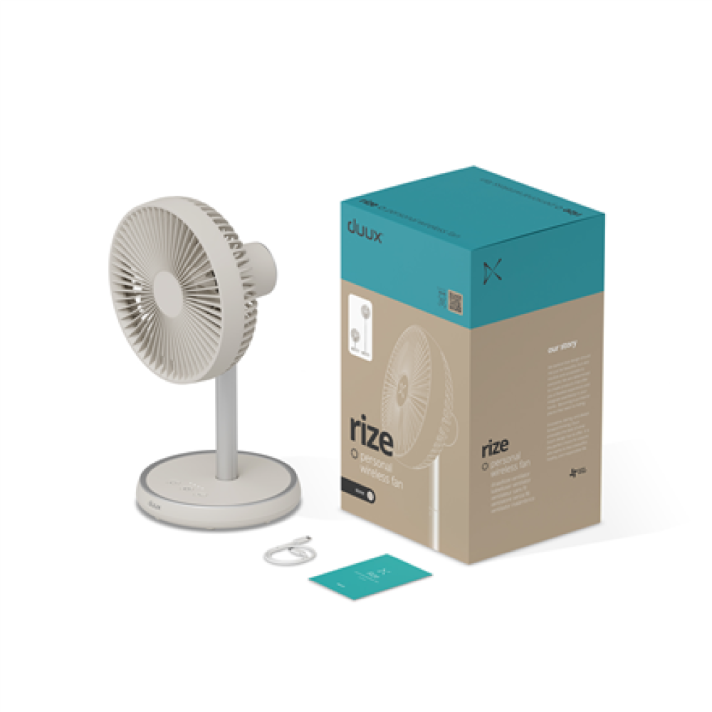Duux Fan , Rize Flex , Stand Fan , Greige , Diameter 21 cm , Number of speeds 4 , Oscillation , 10 W