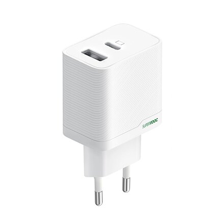 OPPO SUPERVOOC 45W Dual-Port Charger, OSAB4CB4AE, White , Charger