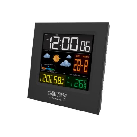 Camry , Weather station , CR 1166 , Black , Date display