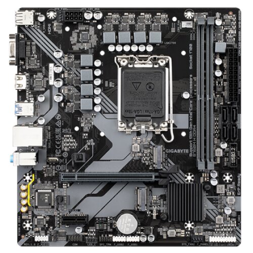 Gigabyte , B760M H DDR4 1.0 M/B , Processor family Intel , Processor socket LGA1700 , DDR4 DIMM , Memory slots 2 , Supported hard disk drive interfaces SATA, M.2 , Number of SATA connectors 4 , Chipset Intel B760 Express , Micro ATX