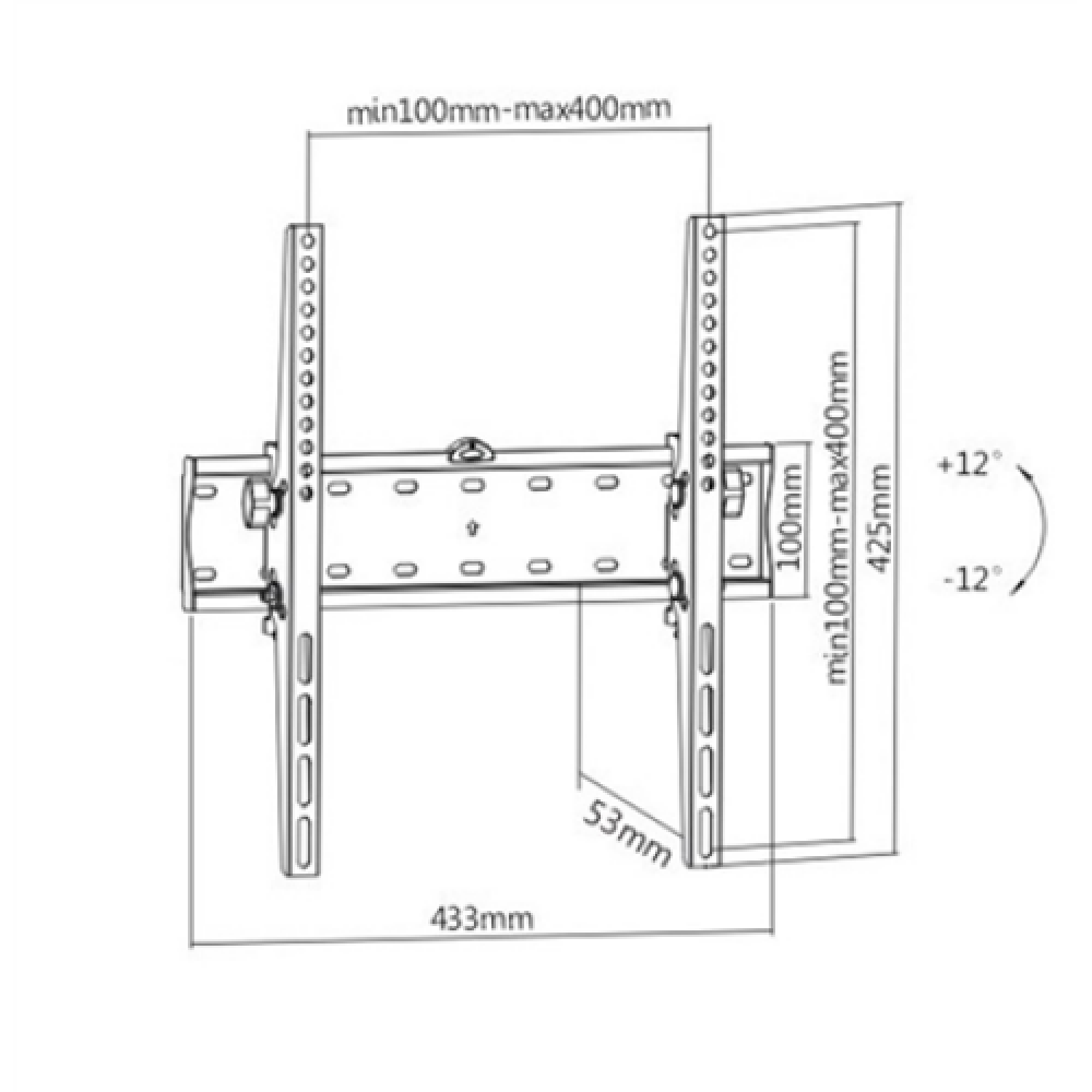 Gembird , Wall mount , WM-55T-02 , 32-55 , Maximum weight (capacity) 40 kg , Black