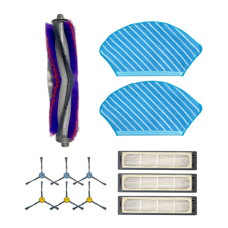 Midea Spare Parts Kit: Side Brush×6pcs, Main Brush×1pc, HEPA Filter×3pcs, Mopping Cloth×2pcs for M7 , Midea