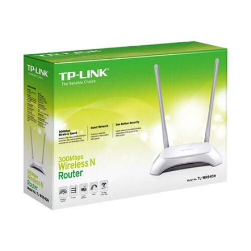 TP-LINK , Router , TL-WR840N , 802.11n , 300 Mbit/s , 10/100 Mbit/s , Mesh Support No , MU-MiMO No , No mobile broadband , Antenna type 2xExternal , No