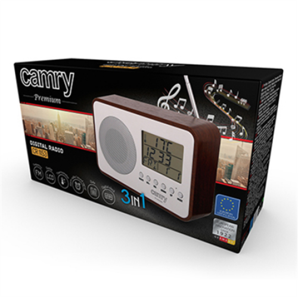 Camry , Digital Radio , CR 1153 , 5 W , White/woden